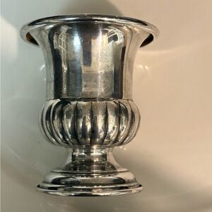1 of 2 Silverplate Urn Toothpick Holder